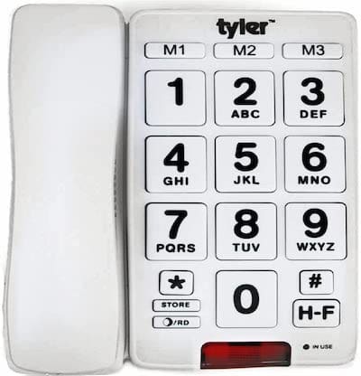 Tyler TBBP-3-WH Big Button Corded Phone